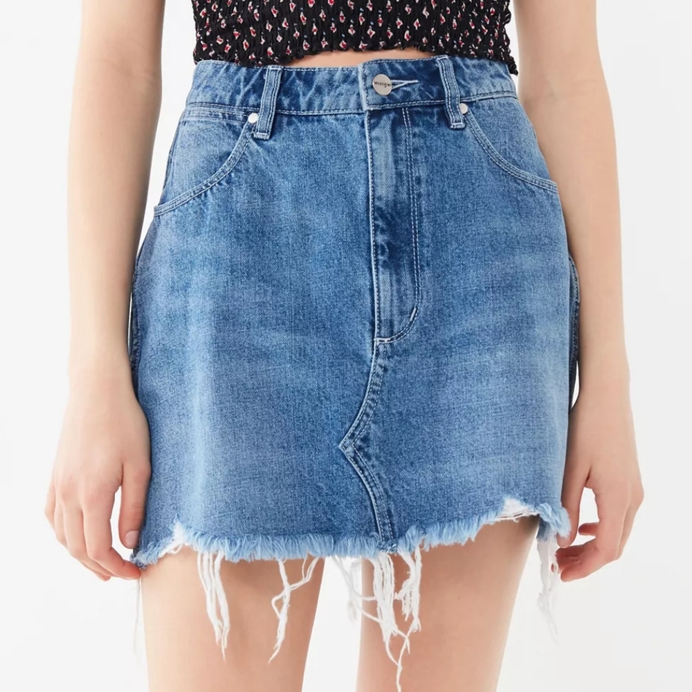 Wrangler Repaired Denim Mini skirt